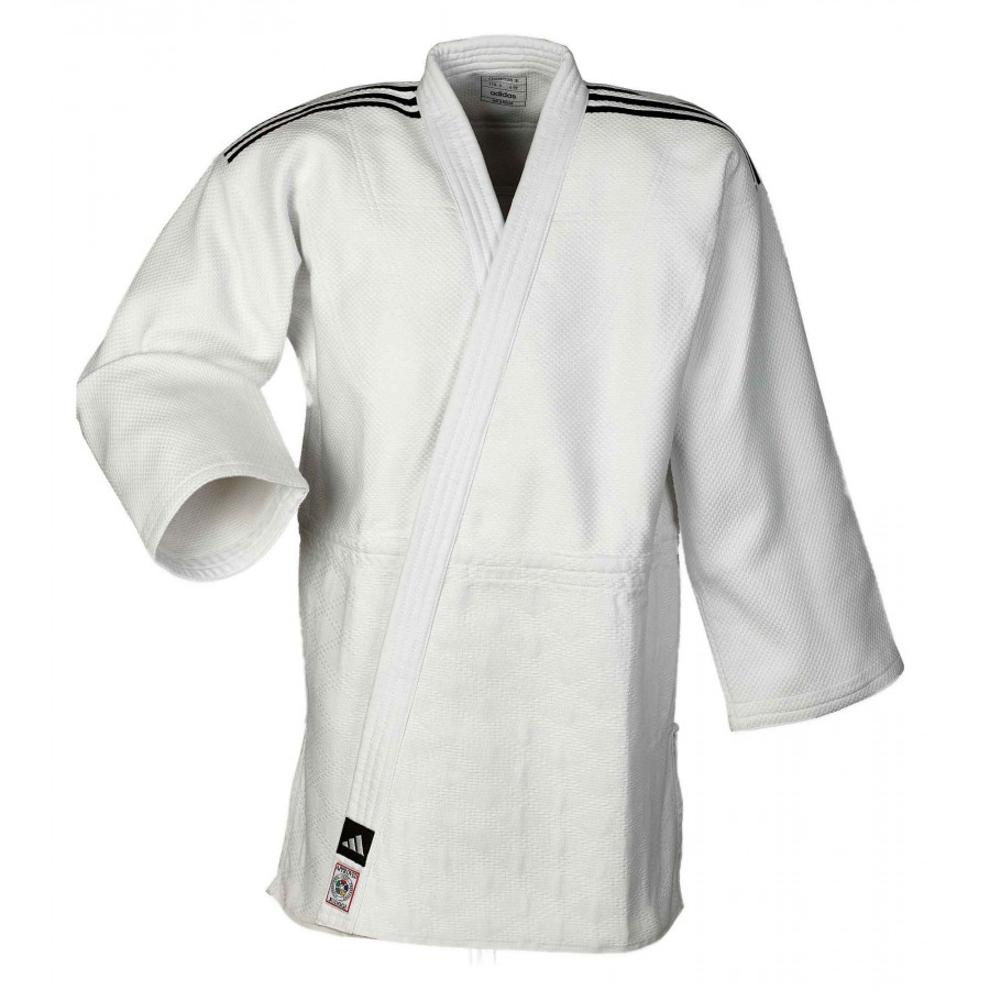 Кимоно для дзюдо Champion III с лицензией IJF | белый/черные полосы | ADIDAS  J-IJF-2