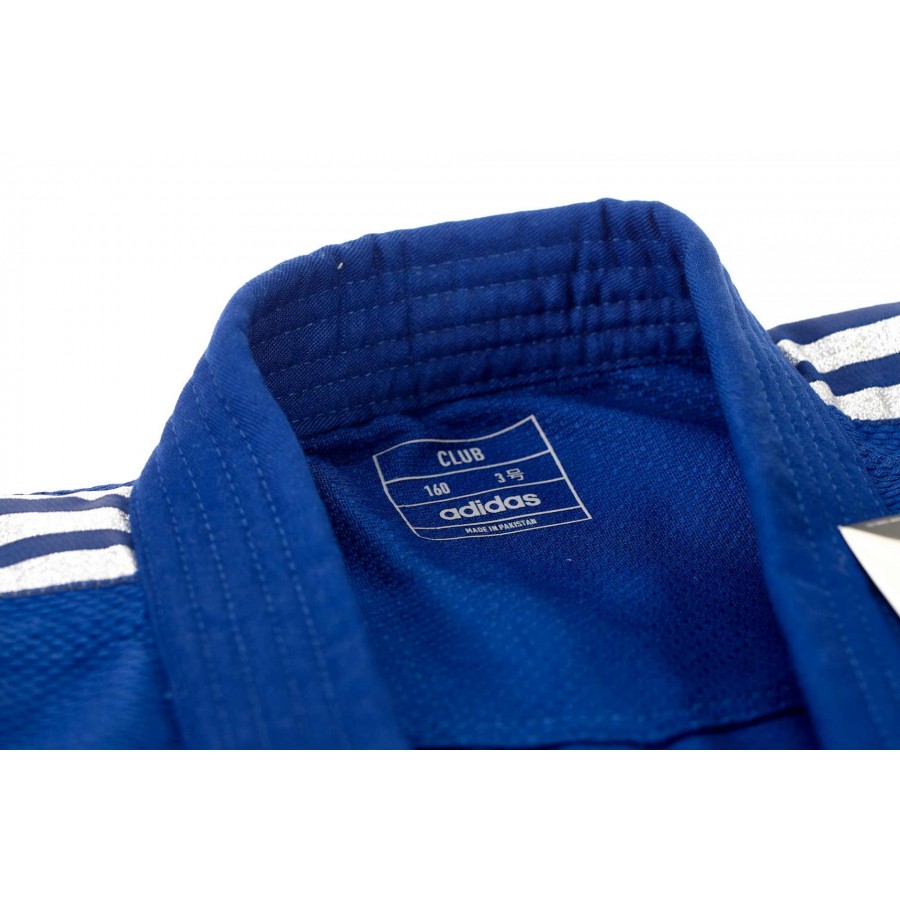 Кимоно для дзюдо Adidas серии Club с серебряными полосами на плечах | синее | Adidas J350BP