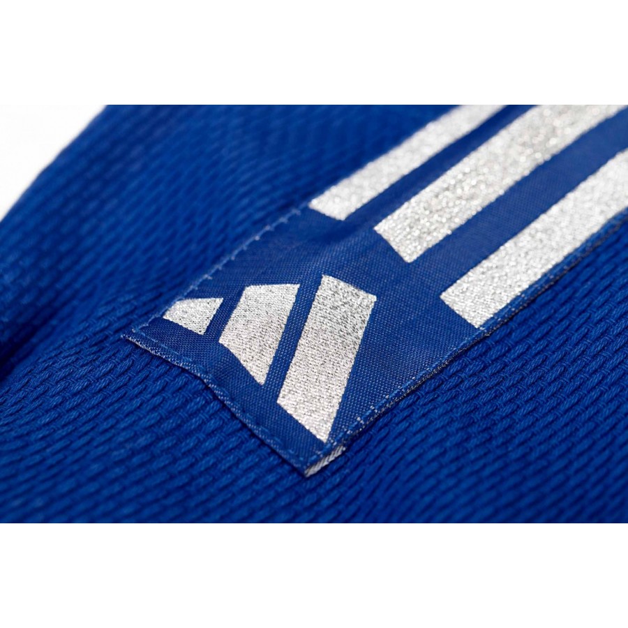 Кимоно для дзюдо Adidas серии Club с серебряными полосами на плечах | синее | Adidas J350BP