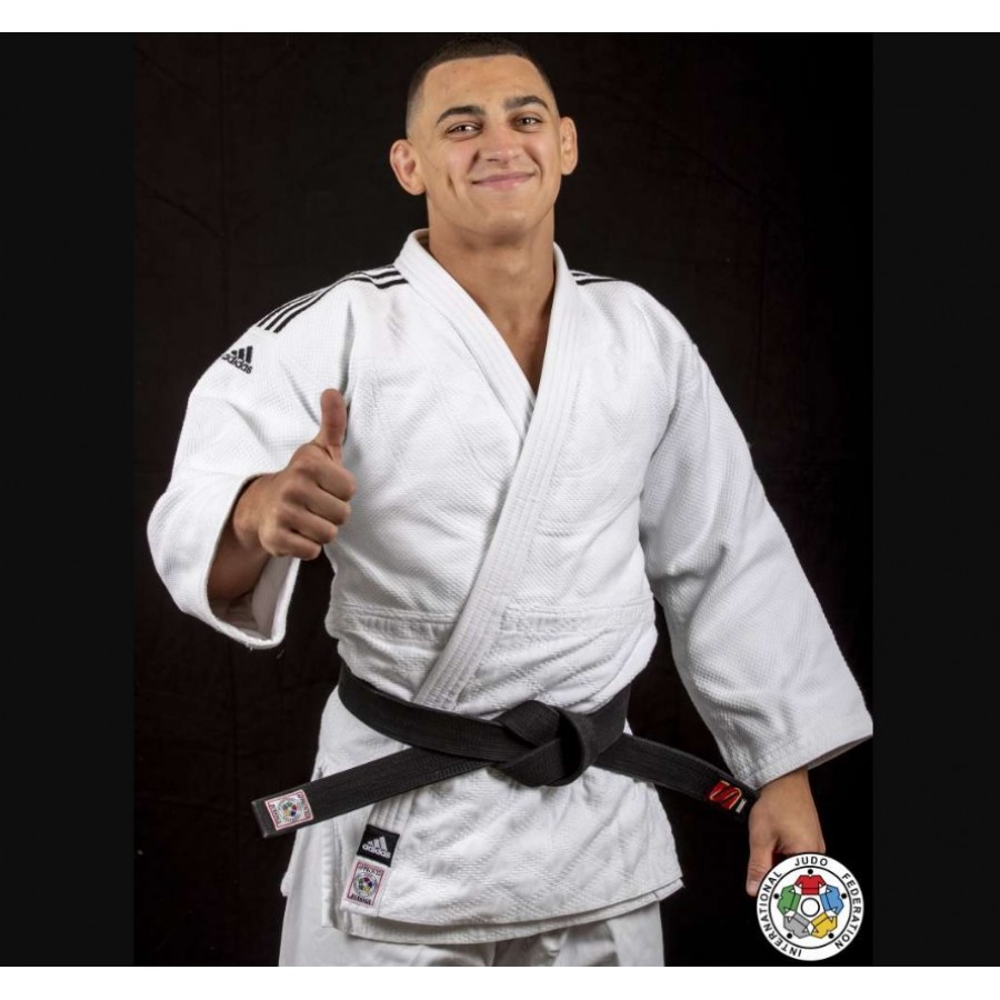 Кимоно для дзюдо Champion II с лицензией IJF | белый/черные полосы | ADIDAS J750W