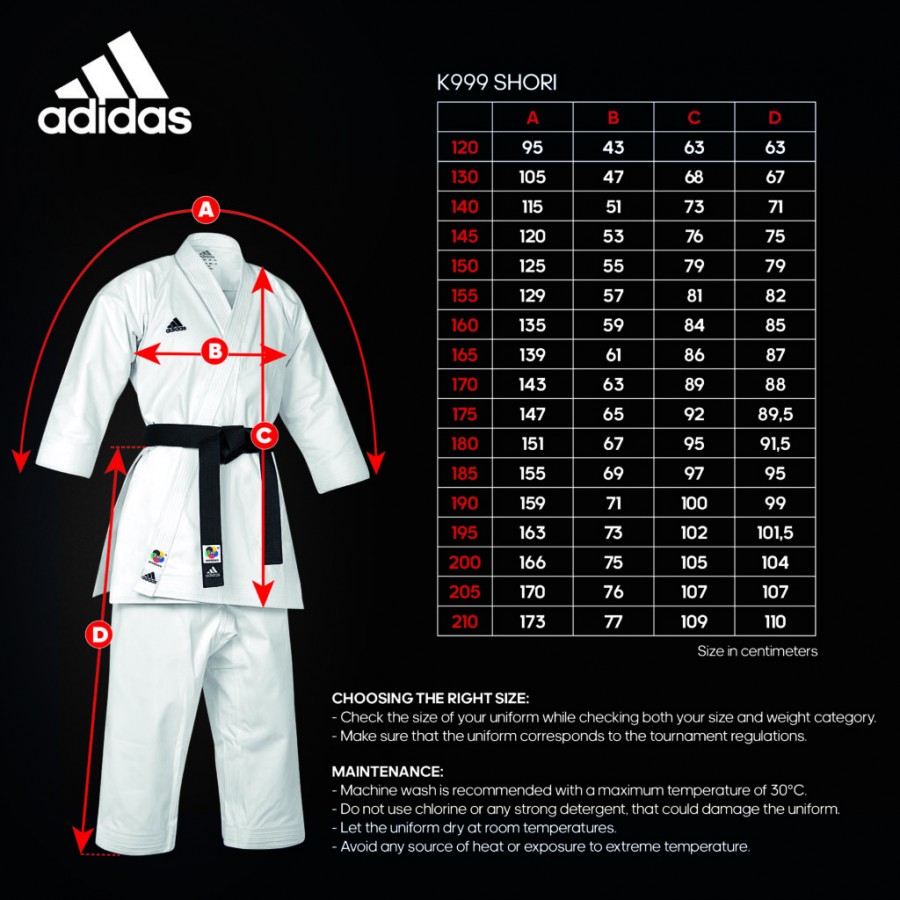 Кимоно для ката Adidas Shori с красными полосами на плечах | белый |Adidas K999ST