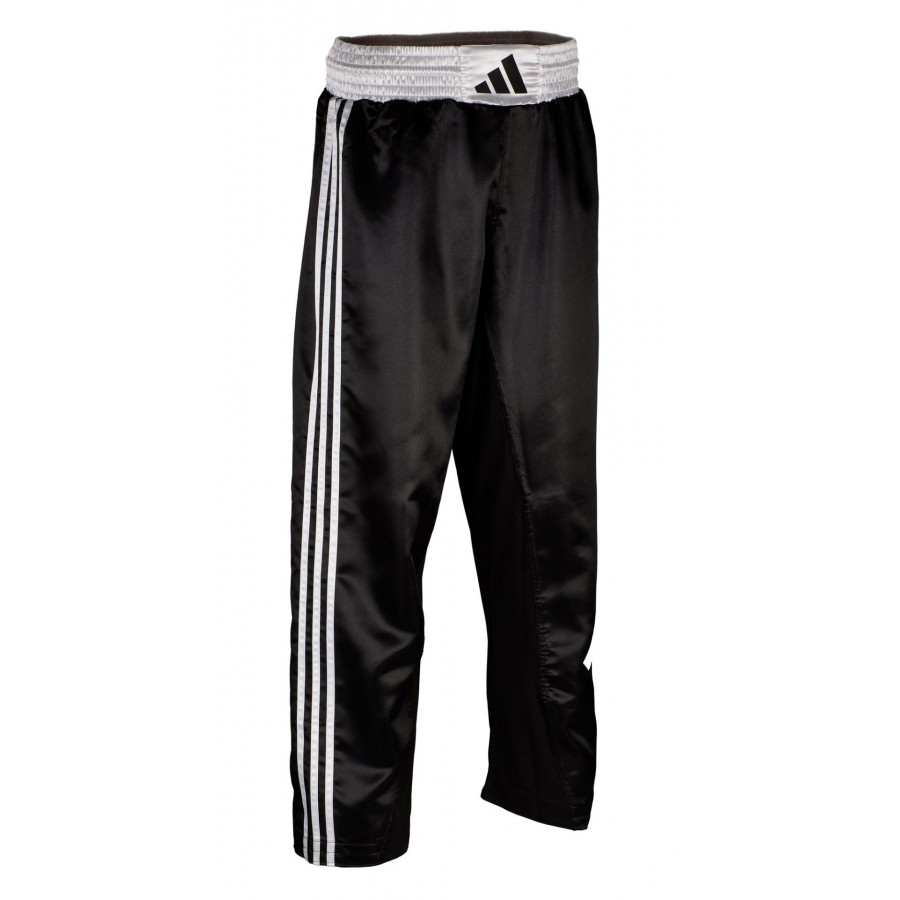 Штаны для кикбоксинга Adidas с лицензией WAKO | черно/белые | ADIKBUN100T