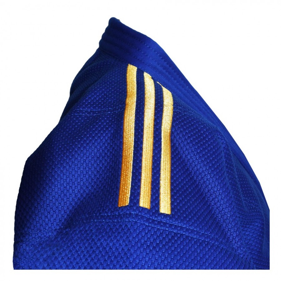 Кимоно для дзюдо Champion III с лицензией IJF | синее/золотые полосы | ADIDAS J-IJFB3