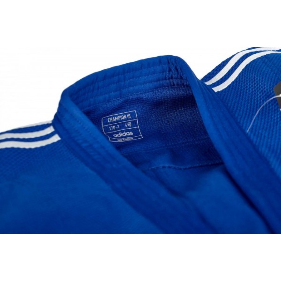 Кимоно для дзюдо Champion III с лицензией IJF | синий/белые полосы | ADIDAS  J-IJFB-2