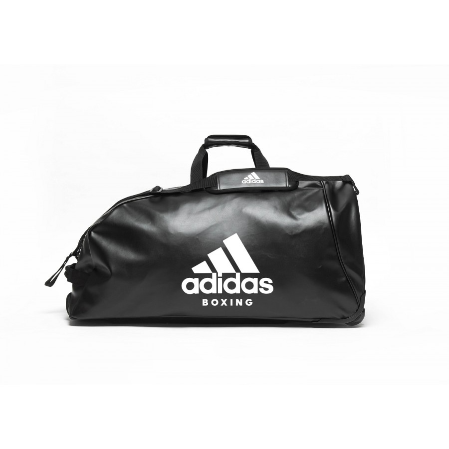 Дорожная сумка на колесах с белым логотипом Boxing | черная | ADIDAS ADIACC056B