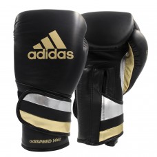 Боксерские перчатки Speed 501 Adispeed Strap up | черно-серебро-золото | ADIDAS ADISBG501PRO