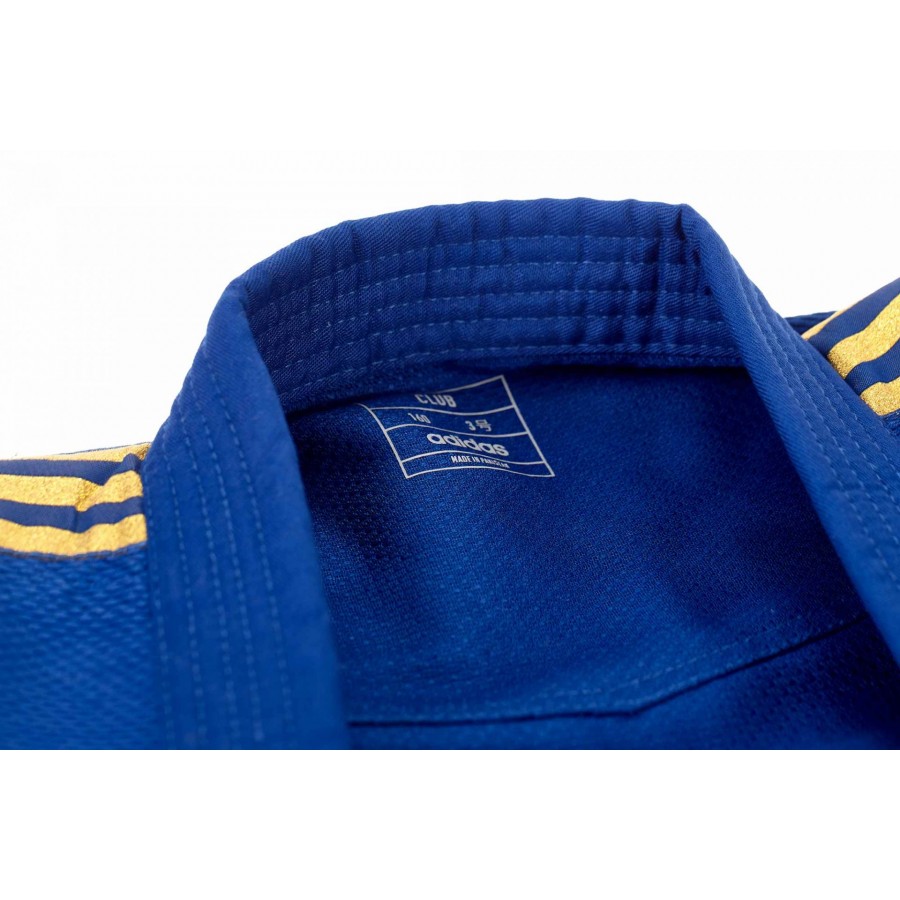Кимоно для дзюдо Adidas серии Club с золотыми полосами на плечах | синее | Adidas J350BP