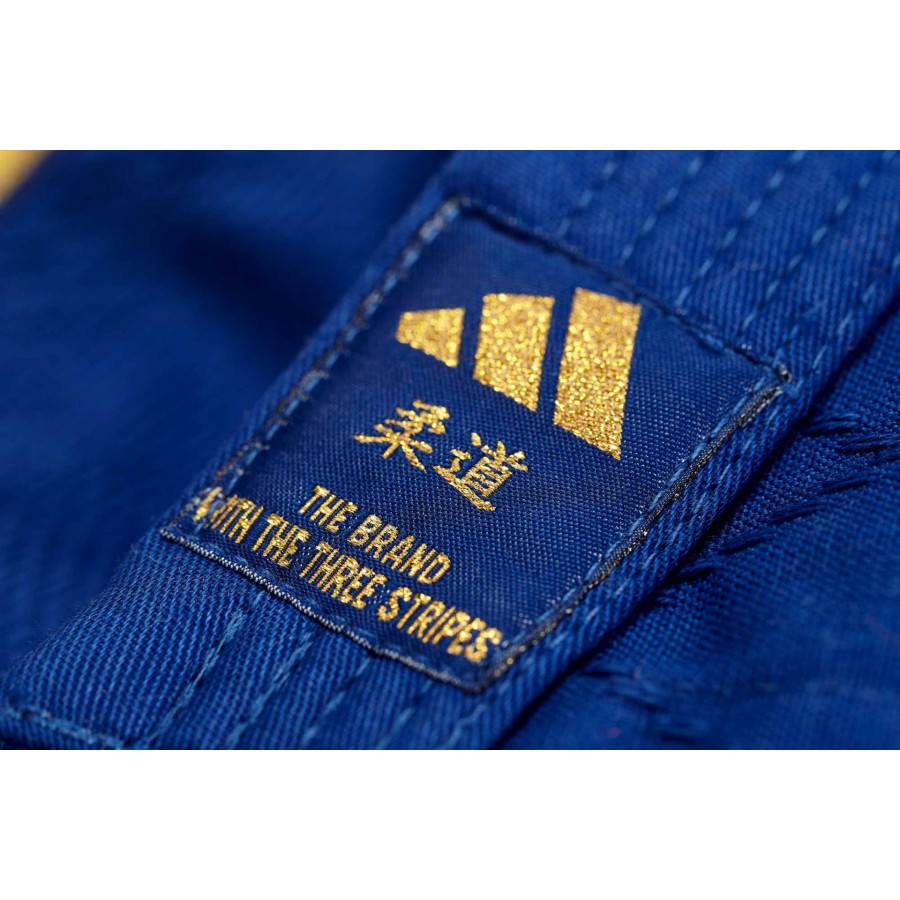 Кимоно для дзюдо Adidas серии Club с золотыми полосами на плечах | синее | Adidas J350BP