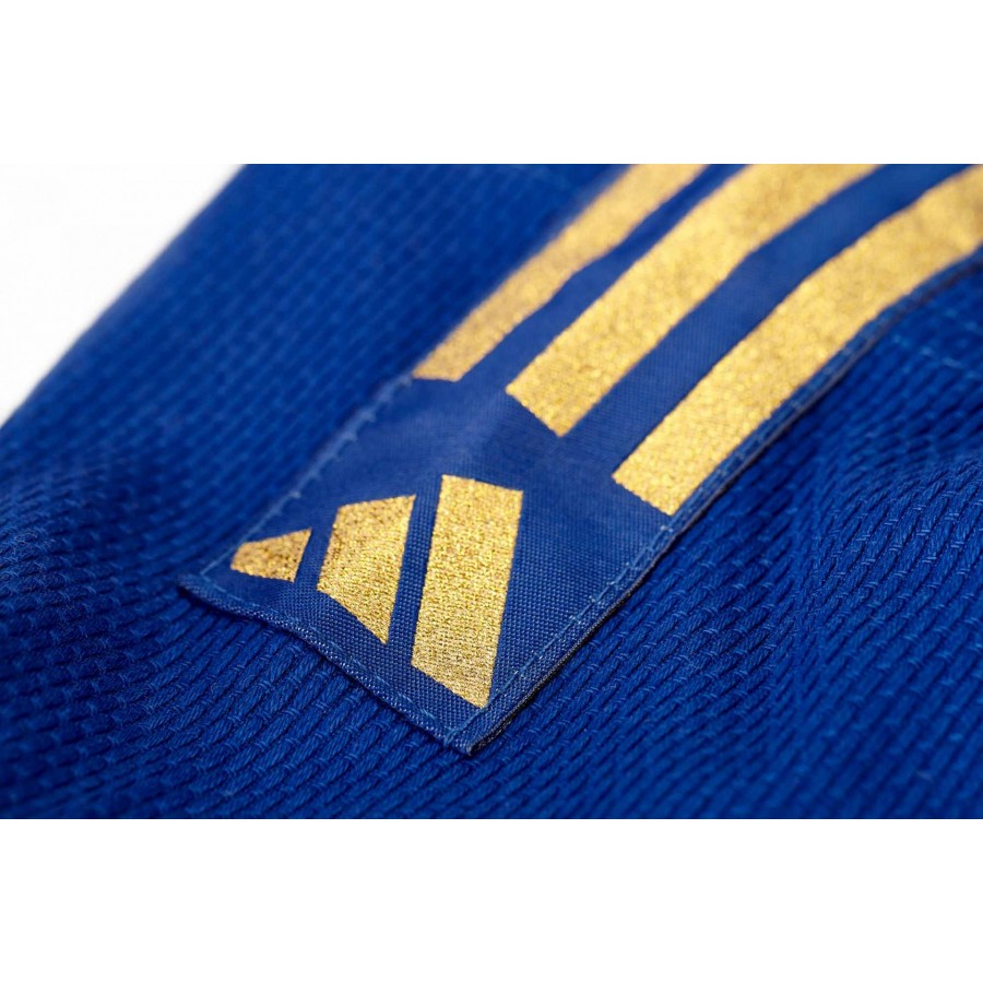 Кимоно для дзюдо Adidas серии Club с золотыми полосами на плечах | синее | Adidas J350BP
