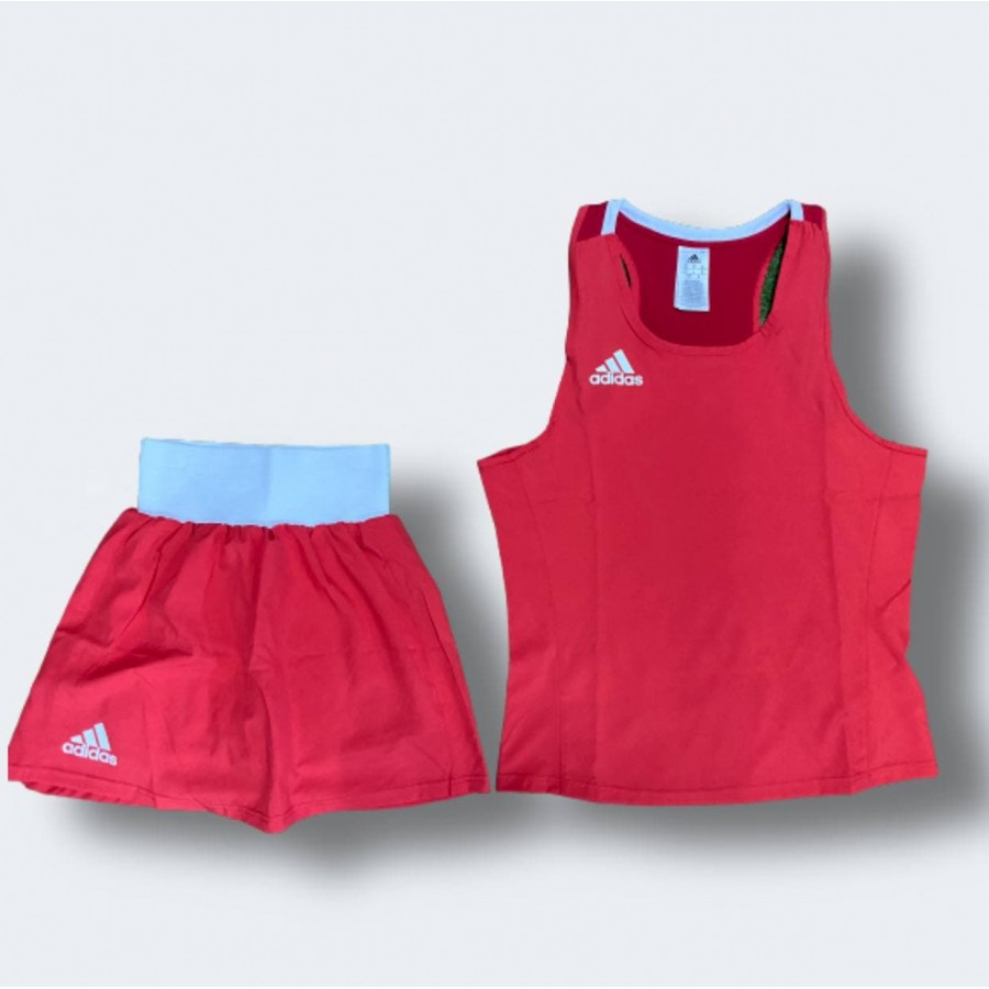 Женская форма для занятий боксом Olympic Woman шорты-юбка + майка | красная | ADIDAS ADIAIBA20TW\ADIAIBA20SKW
