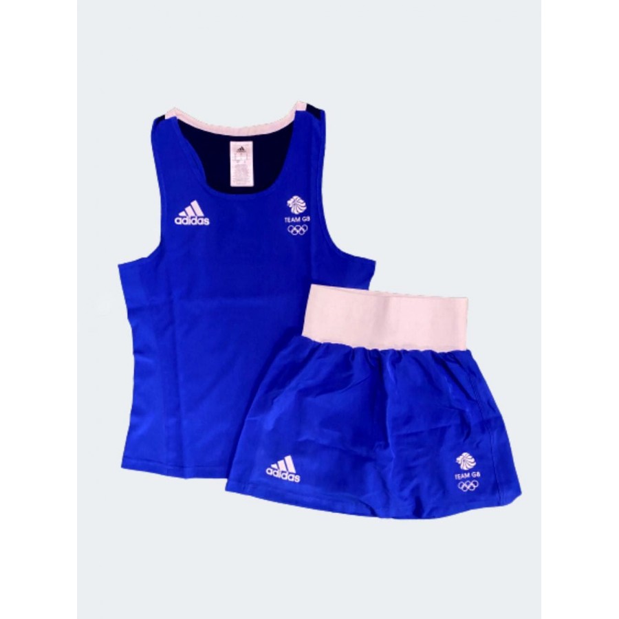 Женская форма для занятий боксом Olympic Woman GBR шорты-юбка + майка | синяя | ADIDAS ADIAIBA20TW\ADIAIBA20SKW