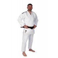 Кимоно для дзюдо Champion III Slim Fit с лицензией IJF | белый/черные полосы | ADIDAS  J-IJF-1