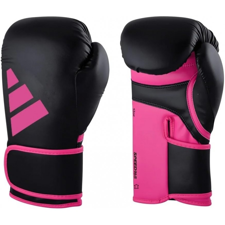 Боксерские перчатки Adidas Speed 165 с лицензией WAKO | черно/розовый | Adidas ADISBG165WK
