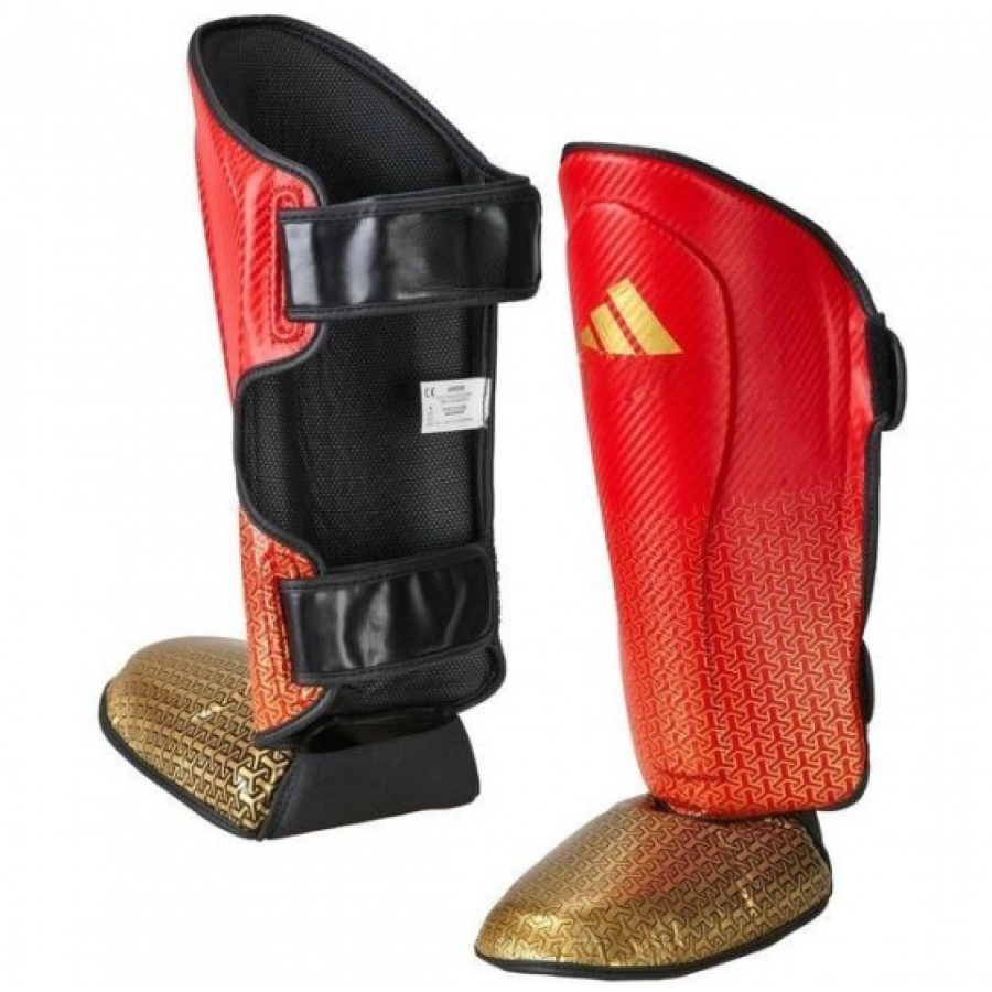 Защита голени и стопы с лицензией Wako Semi Contact | красный/золотой| ADIDAS ADIKBSI300