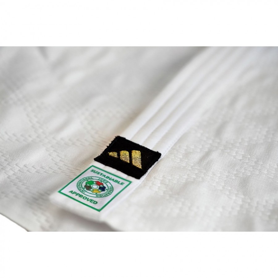 Кимоно для дзюдо Champion III Slim Fit с лицензией IJF | белый/золотые полосы | ADIDAS J-IJF3