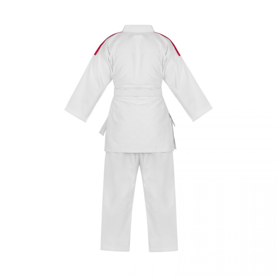 Кимоно для дзюдо Adidas серии Club с красными полосами на плечах | белое | J350P