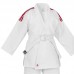 Кимоно для дзюдо Adidas серии Club с красными полосами на плечах | белое | J350P