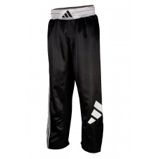 Штаны для кикбоксинга Adidas с лицензией WAKO | черно/белые | ADIKBUN100T