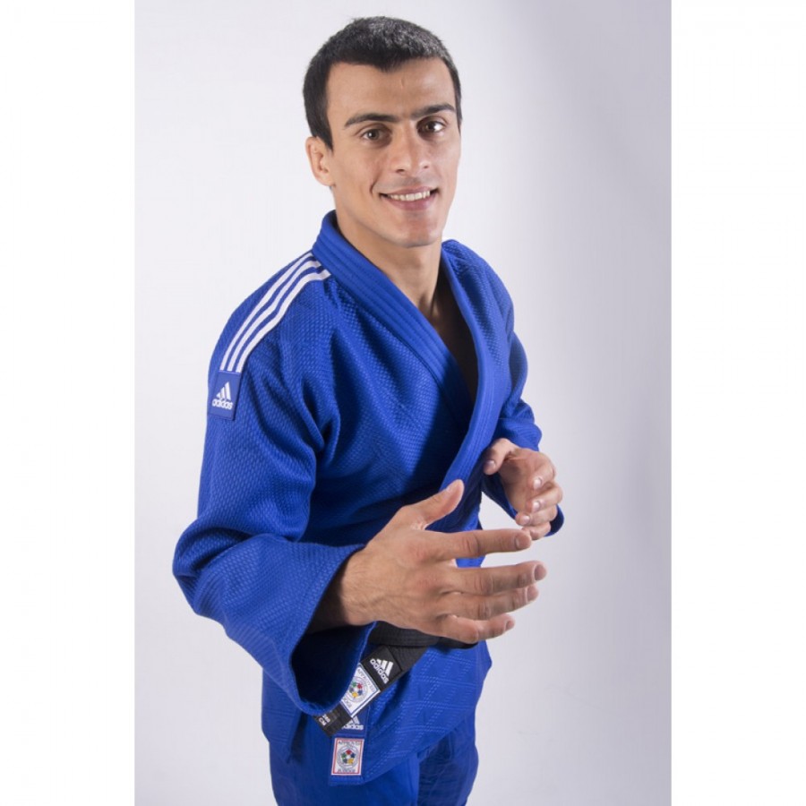 Кимоно для дзюдо Champion II с лицензией IJF Slim Fit | синий/белые полосы | ADIDAS J750B SF
